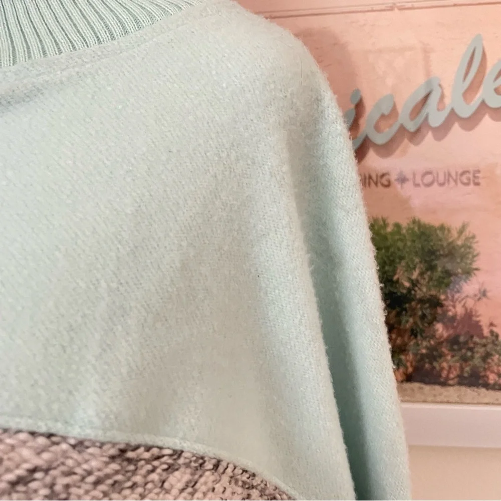 Anthropologie Daily Practice Pullover Top Funnel Neck Colorblock Sweater XL New